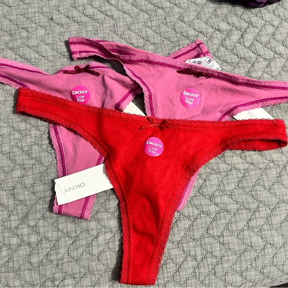 DKNY Vibrant Pink and Red Thongs - Picture 1 of 2